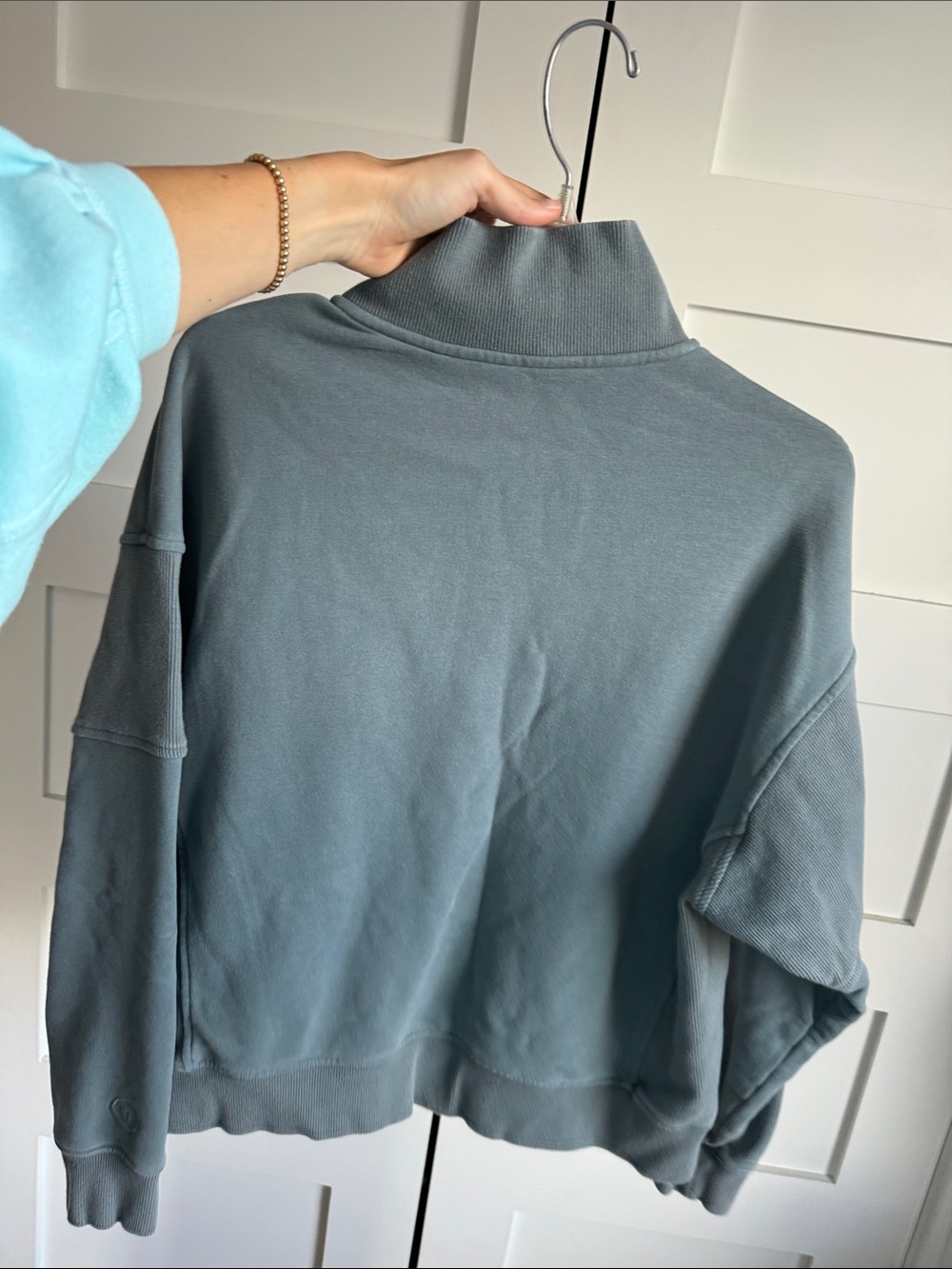 Vuori Sedona Rib Half Zip in Smoke Blue - Picture 7 of 7
